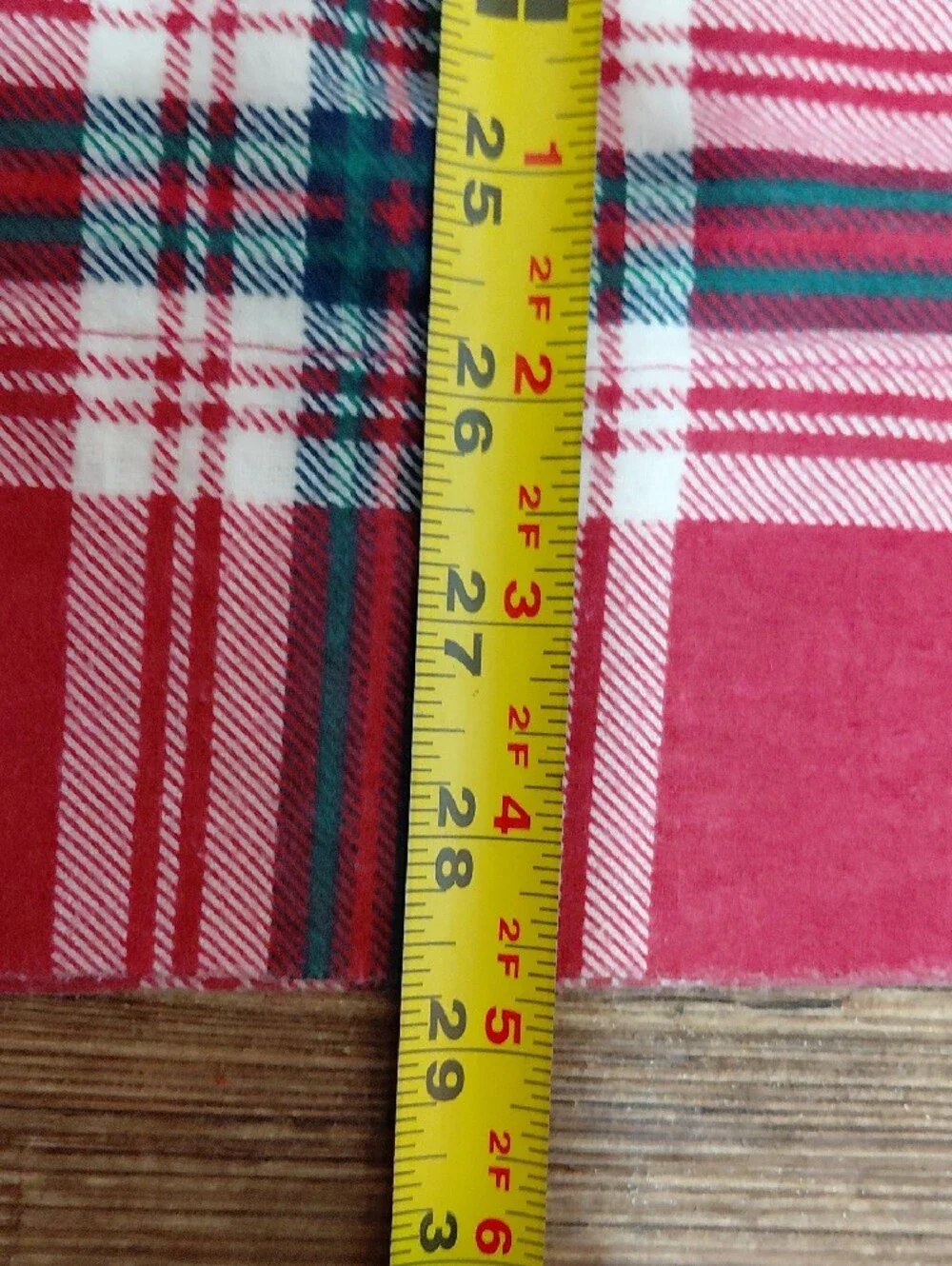 Cannon Full Size Red Plaid Cotton Flannel Sheet Set with White and Green Accents